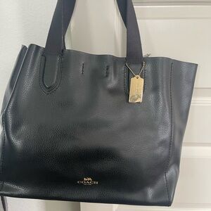 Coach Black Leather Tote Bag